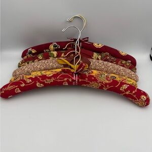 Vintage Fabric Covered Padded Hangers Set Of 5‎ Americana By Sharif LOT